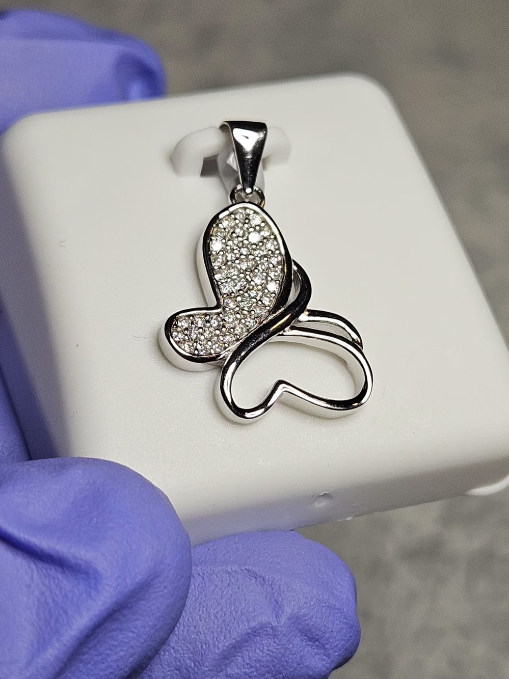 NWT 925 Sterling Silver 1.00 CTW Moissanite Butterfly Pendant ✨